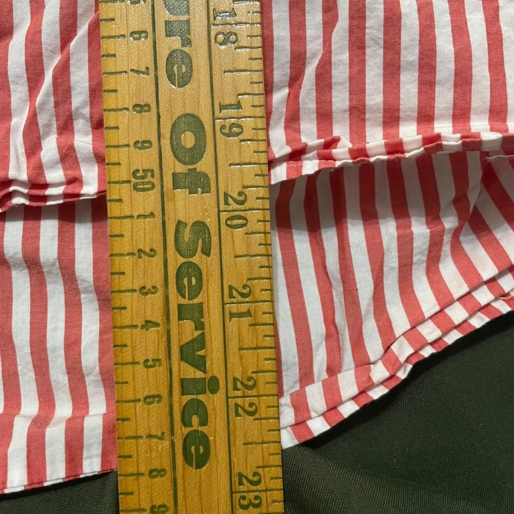 J.Crew Pajama Set Womens Medium Red White Striped Cotton Long Sleeve Sleepwear